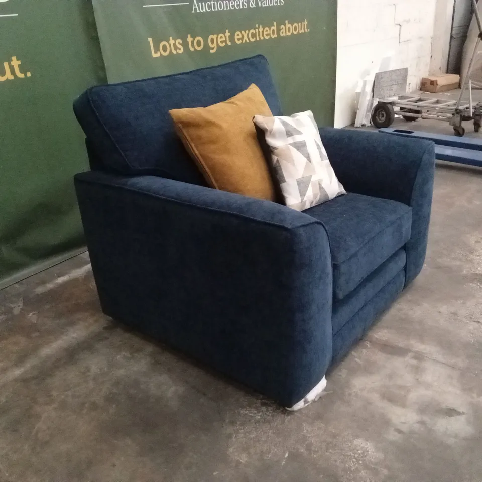 KALUNA FABRIC ARMCHAIR - NAVY RRP £849