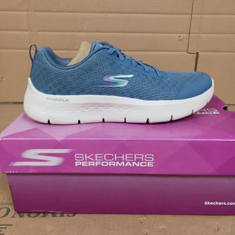 SKECHERS GO WALK FLEX TRAINERS BLUE SIZE 6.5