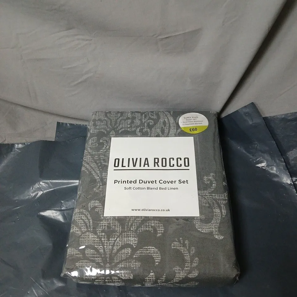 OLIVIA ROCCO PRINTED DUVET COVER SET SUPER KING SIZE, DUVET COVER + 2 PILLOW CASES