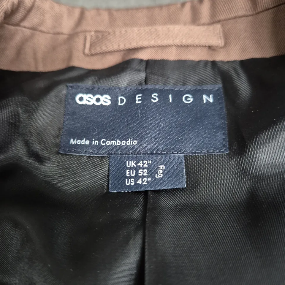 ASOS DESIGN CAMEL BLAZER JACKET – MEN'S, UK 42 (EU 52, US 42)