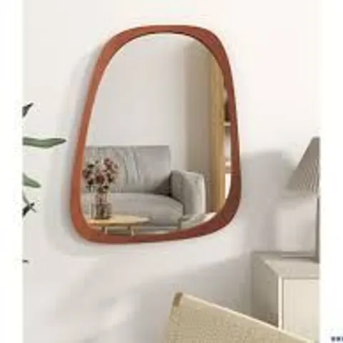 BOXED COSTWAY ASYMMETRICAL ABSTRACT IRREGULAR SHAPED MIRROR HD WALL MIRROR - NATURAL