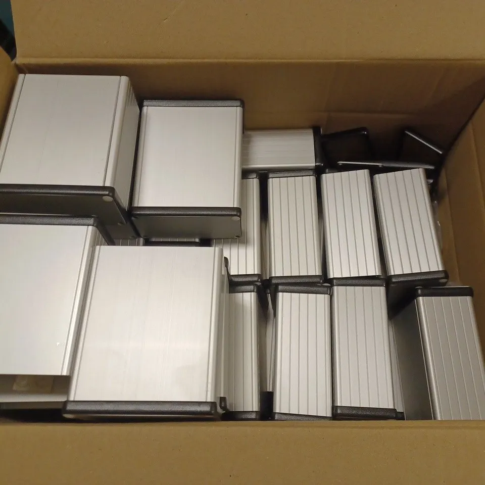 LOT OF APPROXIMATELY 30 METAL STORAGE CASES WITH SLIDING SIDE