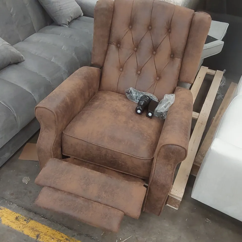 QUAL DESIGNER UPHOLSTERED PUSH-BACK RECLINER ARM CHAIR