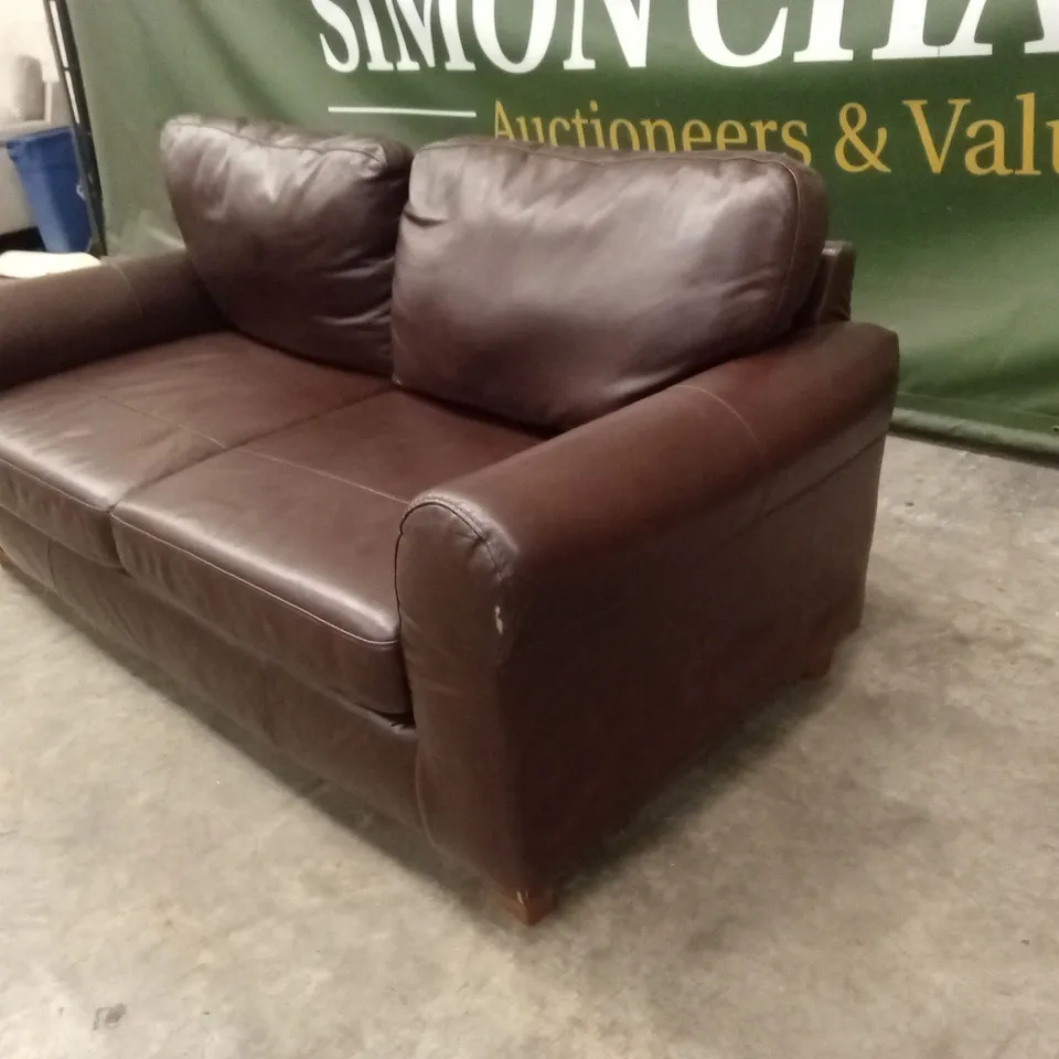 BAILEY 3 SEATER LEATHER SOFA - CHOCOLATE RRP £799