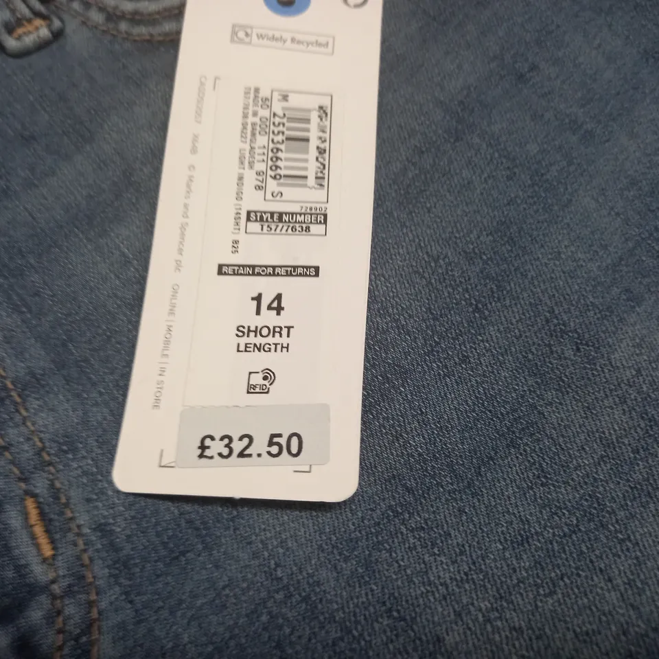 M&S DENIM THE SIENNA STRAIGHT HIGH RISE JEANS - 14S