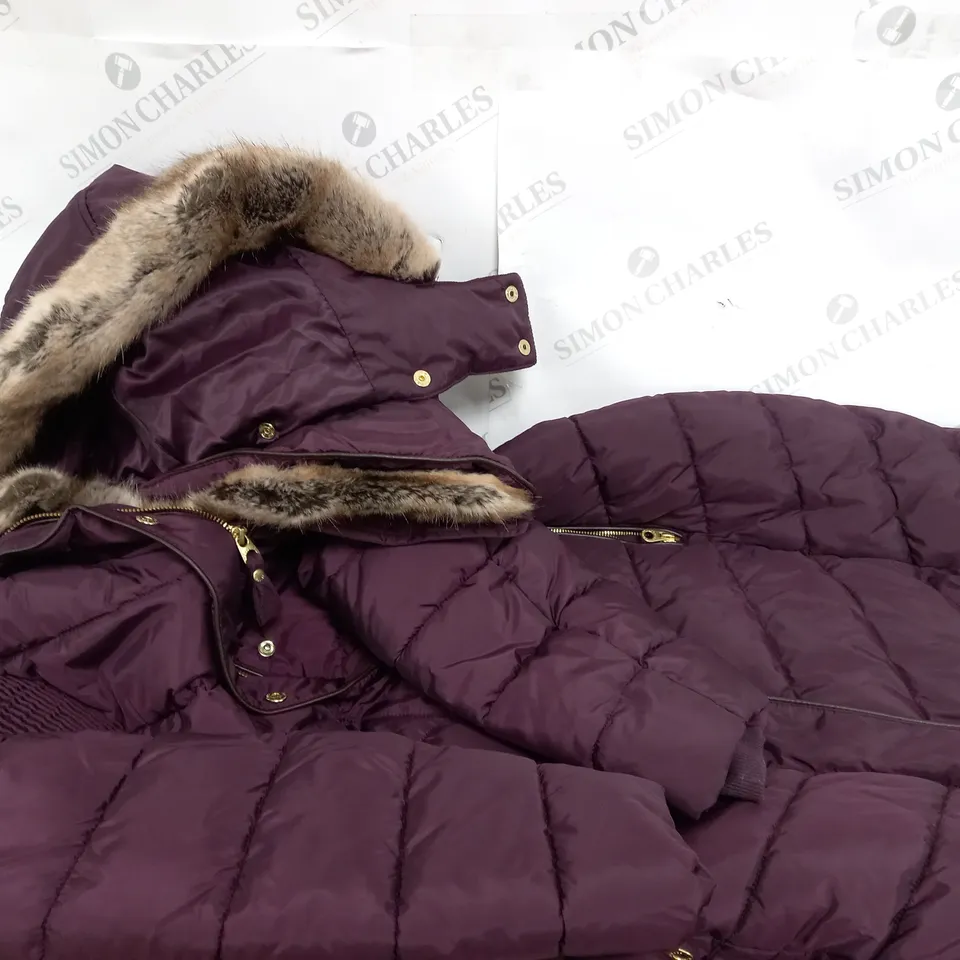 JOULES LONG PADDED COAT IN PURPLE - 18
