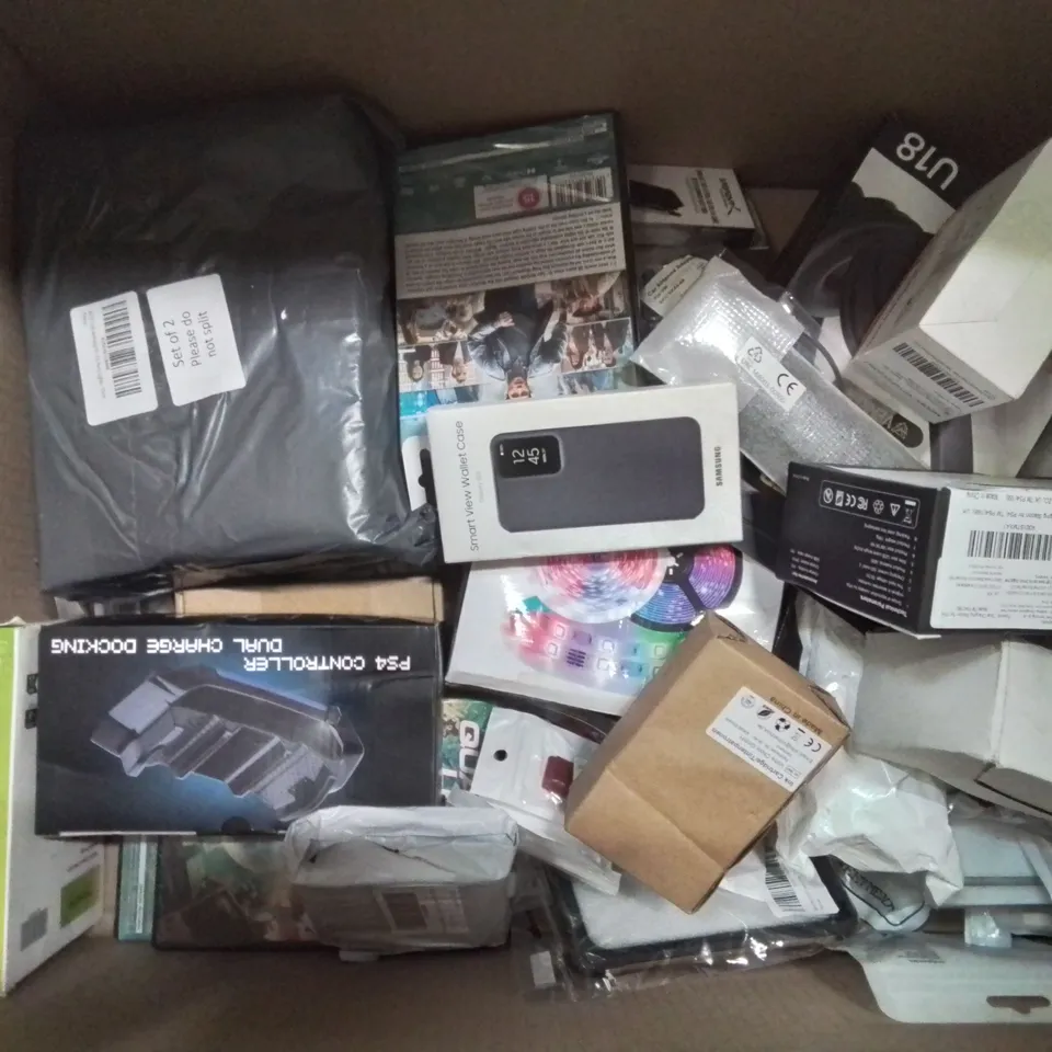 BOX CONTAINING LARGE AMOUNT OF MIXED ELECTRICAL ITEMS, PHONE ACCESSORIES ETC