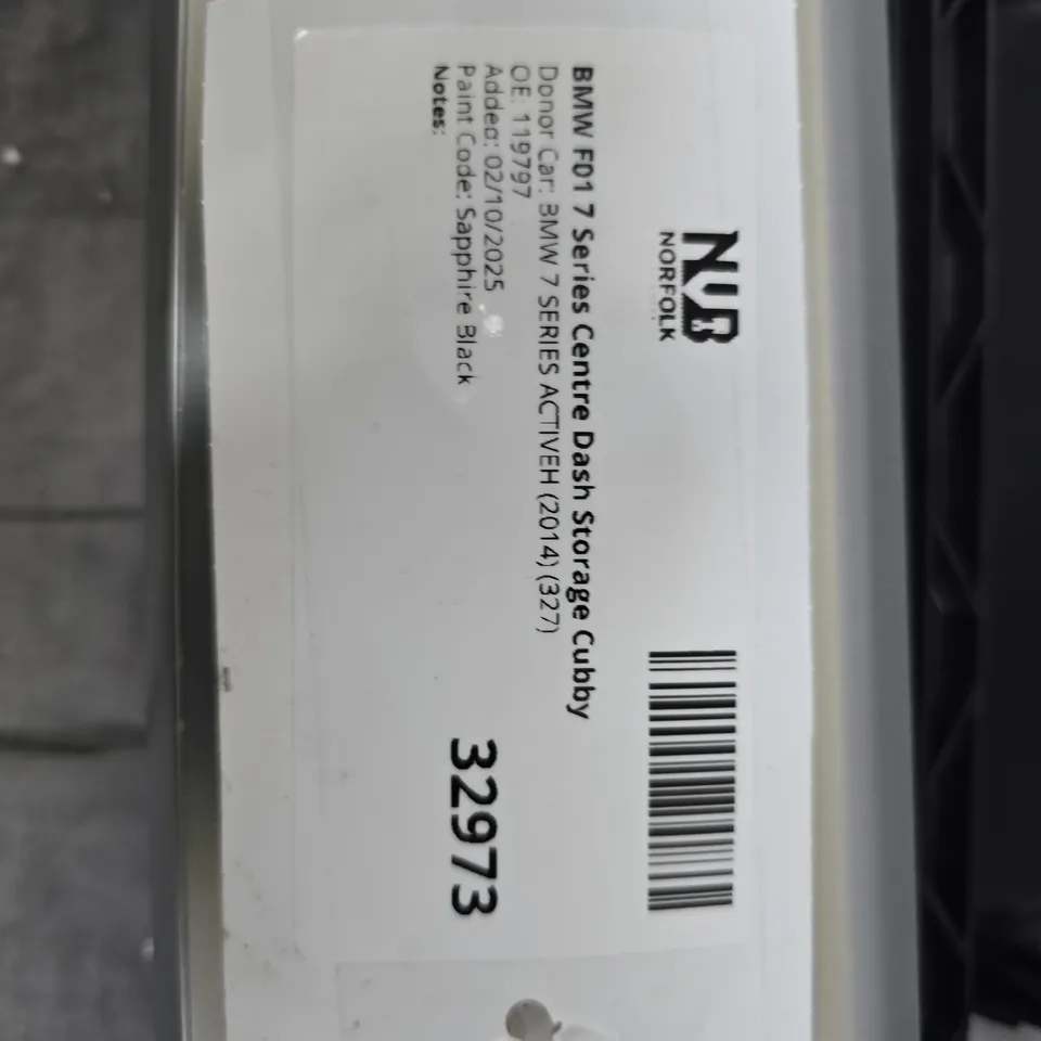 BMW F01 7 SERIES CENTRE DASH STORAGE CUBBY