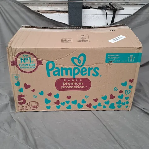 BOXED PAMPERS PREMIUM PROTECTION NAPPIES SIZE 5 152PCS