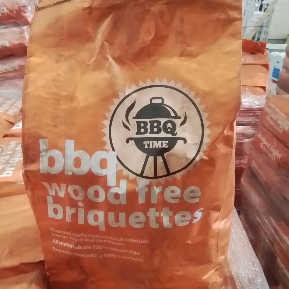 PALLET CONTAINING APPROXIMATELY 100 BRAND NEW BBQ WOOD FREE BRIQUETTES 