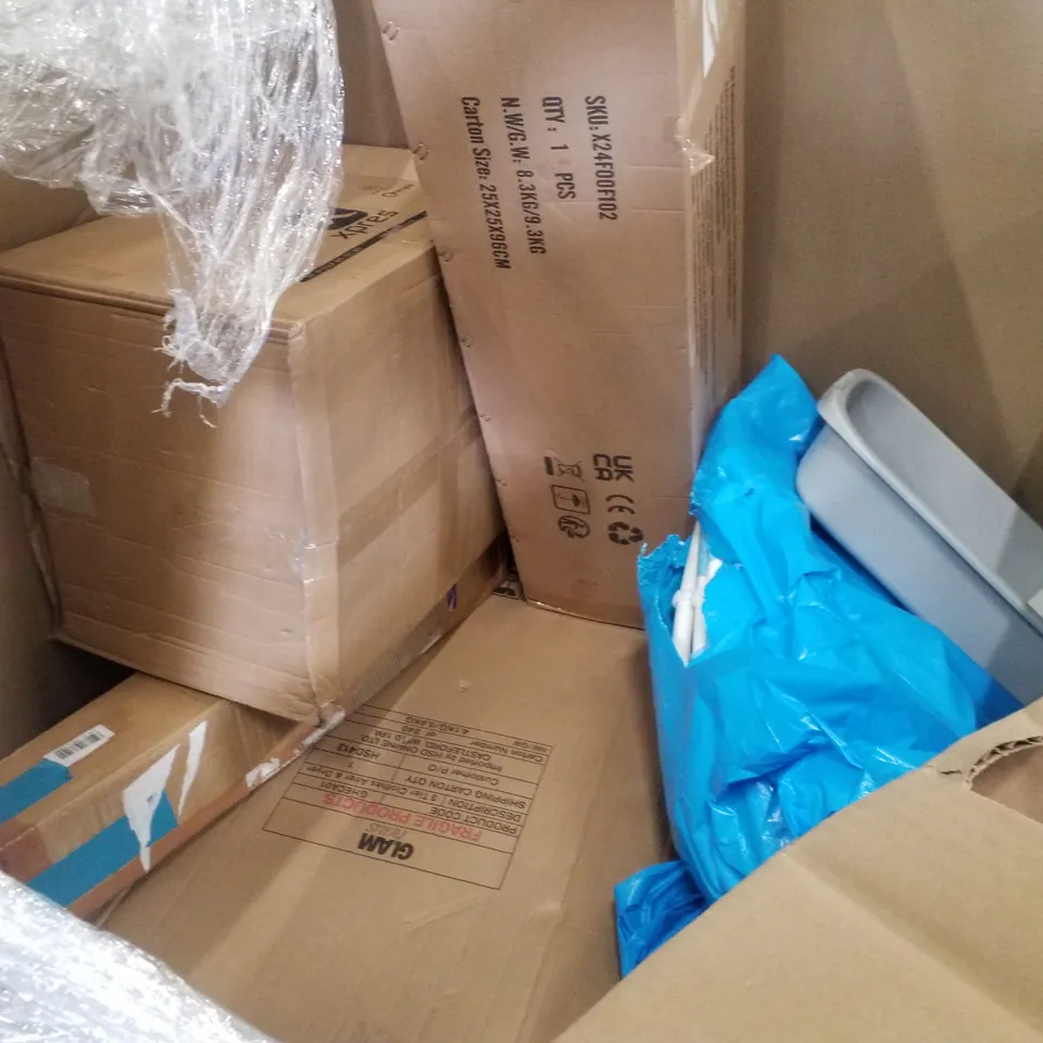 PALLET CONTAINING ASSORTED PRODUCTS INCLUDING ECO HEATER, DUAL ZONE AIR FRYER, CHAIR, 3 TIER CLOTHES AIRER & DRYER