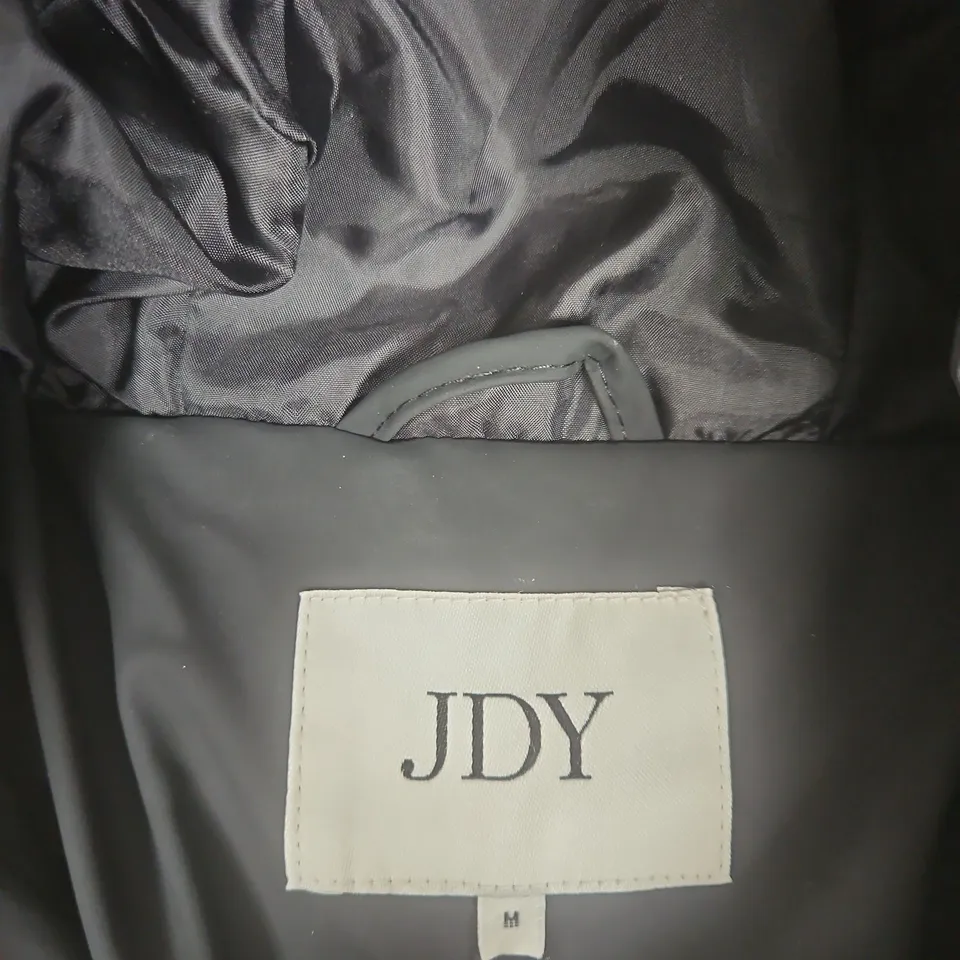JDY WOMEN'S BLACK HOODED PUFFER JACKET, ZIP FRONT, SIZE M