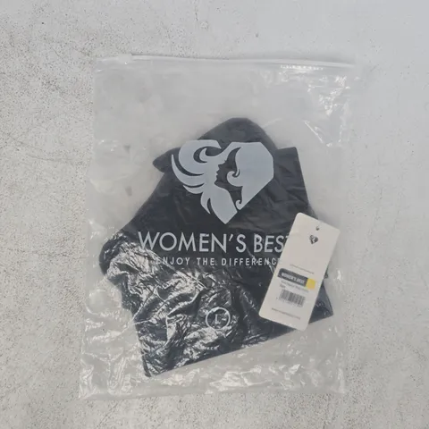 BAGGED WOMEN'S BEST MOTION SEAMLESS STRAIGHT NECK BRA IN BLACK SIZE LARGE