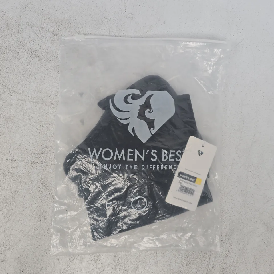 BAGGED WOMEN'S BEST MOTION SEAMLESS STRAIGHT NECK BRA IN BLACK SIZE LARGE