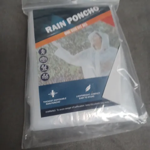 APPROXIMATELY 10 ASSORTED HOUSEHOLD ITEMS INCLUDING RAIN PONCHO , DOUBLE SWITCH POWER SOCKET AND MESH NEBULIZER