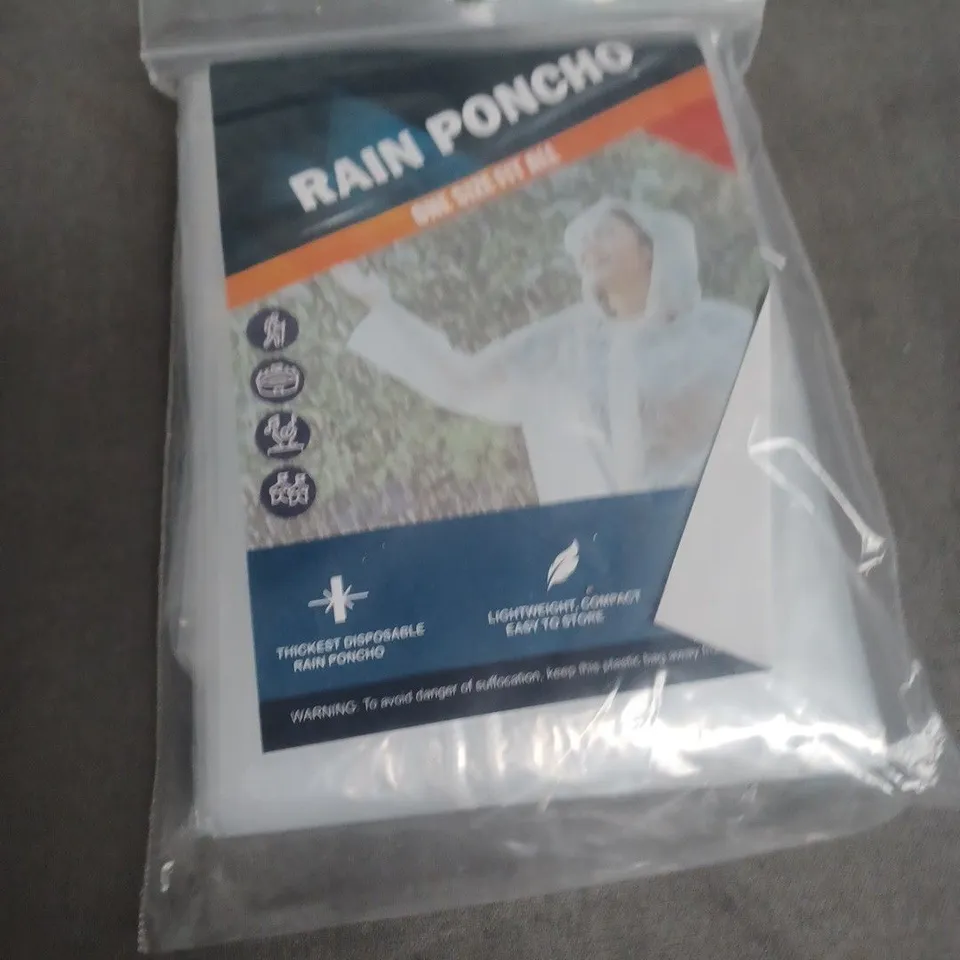 APPROXIMATELY 10 ASSORTED HOUSEHOLD ITEMS INCLUDING RAIN PONCHO , DOUBLE SWITCH POWER SOCKET AND MESH NEBULIZER