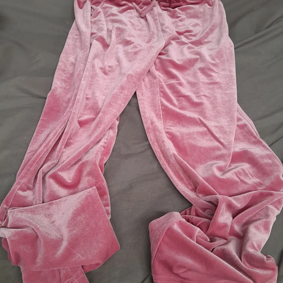 GIRLS VELOUR TRACKSUIT IN PINK - 13YR