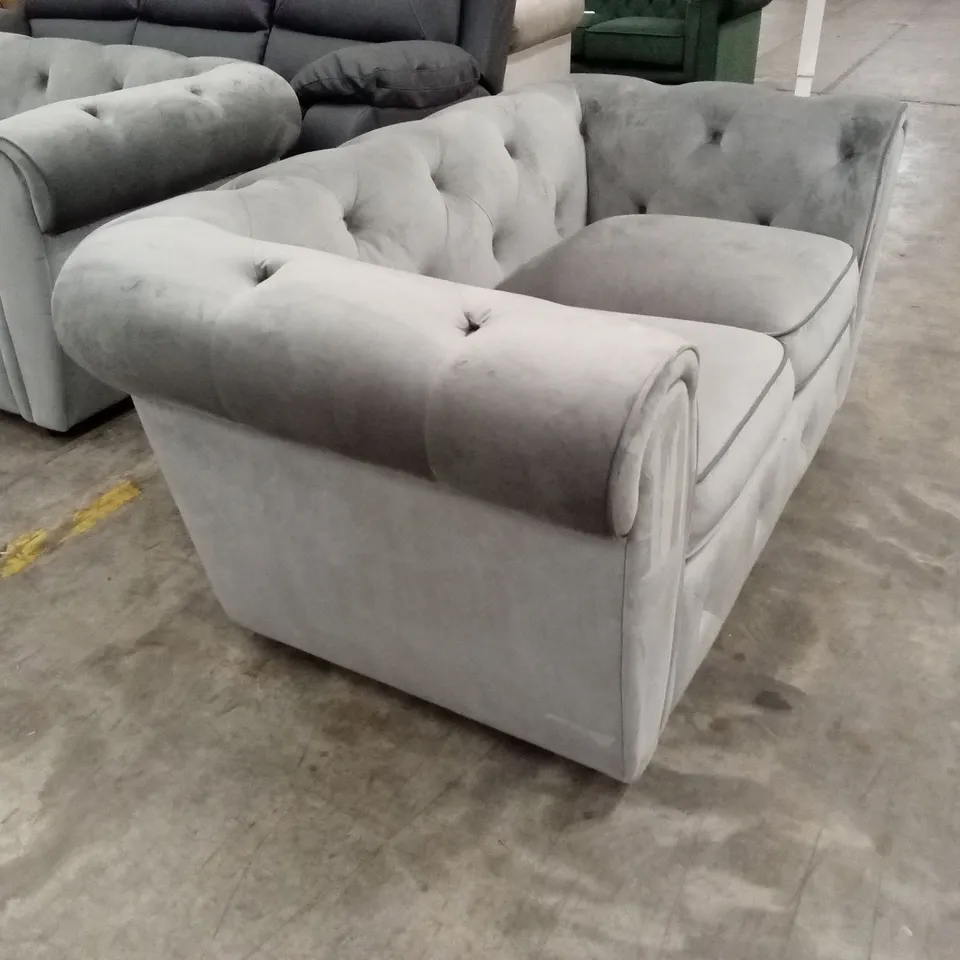 AUDLEY 2 SEATER CHESTERFIELD SOFA, GREY HOUSE VELVET