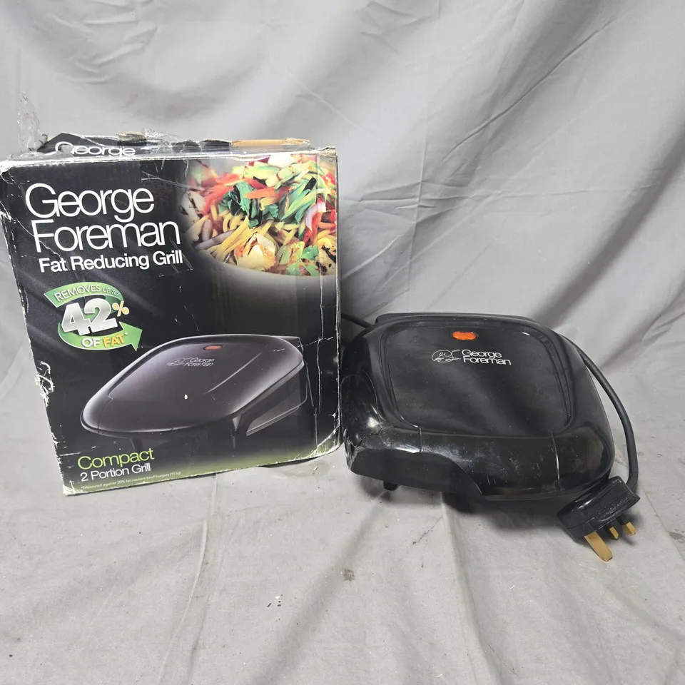GEORGE FOREMAN FAT REDUCING GRILL – COMPACT 2-PORTION