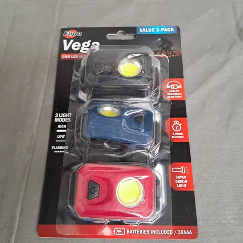 SET OF 3 HEAD FLASHLIGHTS