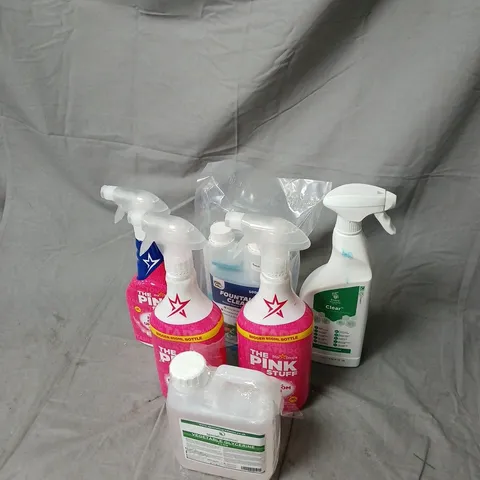 THE PINK STUFF CLEANING SPRAY BOTTLES – ASSORTED HOUSEHOLD CLEANERS (SET OF 6)