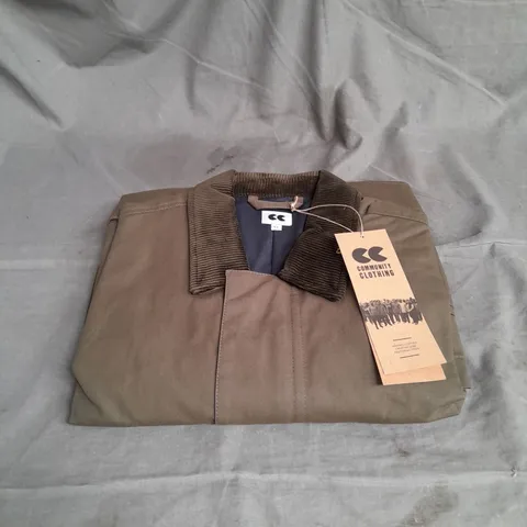 COMMUNITY CLOTHING MENS CAR COAT IN OLIVE SIZE XL