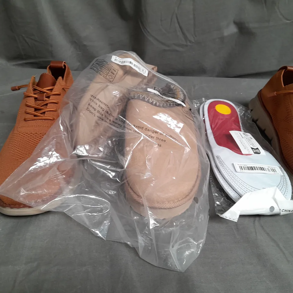 APPROXIMATELY 15 ASSORTED FOOTWEAR RELATED ITEMS IN VARYING STYLE/SIZE/COLOUR TO INCLUDE: TRAINERS, HEELS, SLIP ONS, ETC