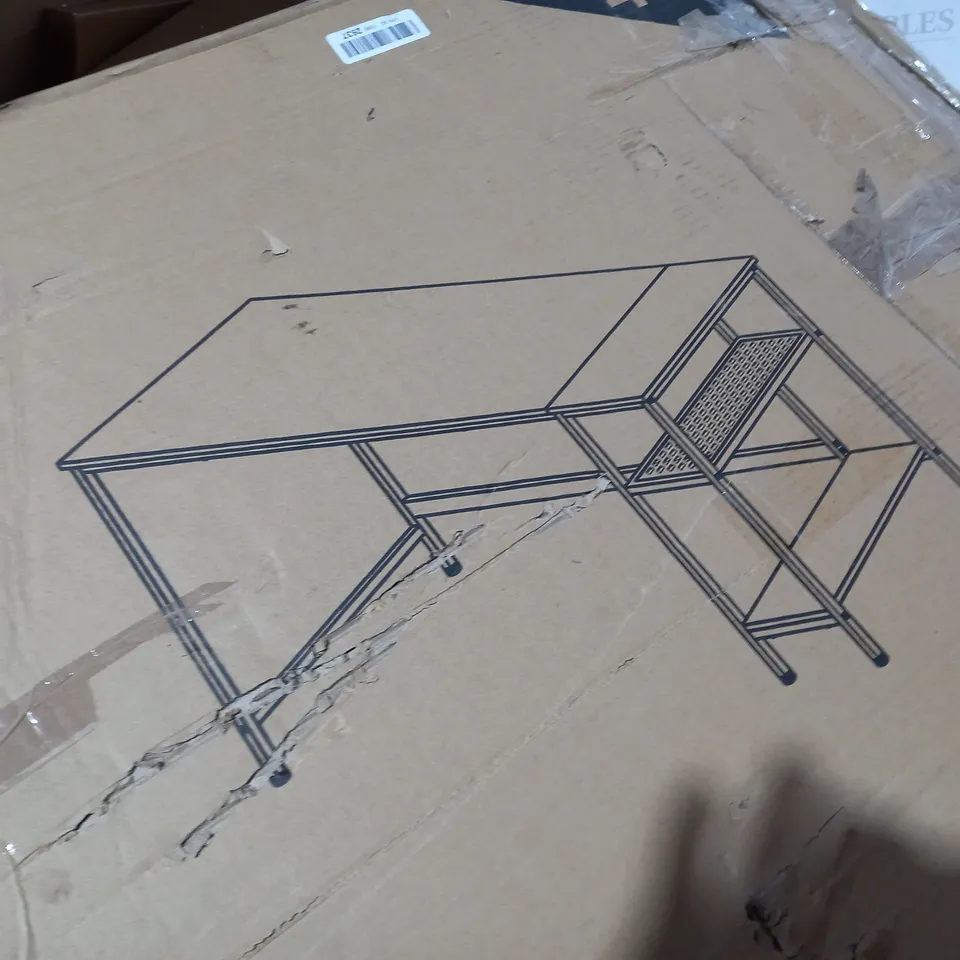 BOXED HOMIDEC RECTANGULAR BLACK/BROWN WOOD EFFECT TABLE