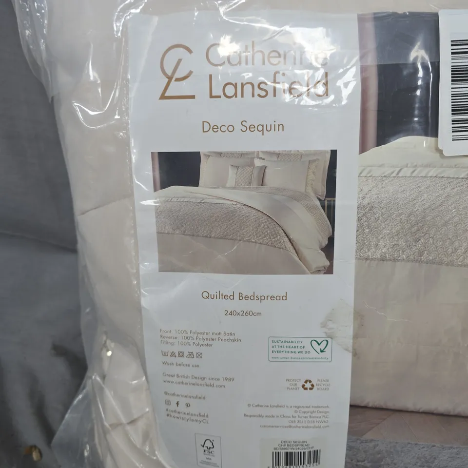 CATHERINE LANSFIELD DECO SEQUIN QUILTED BEDSPREAD – 240X260 CM