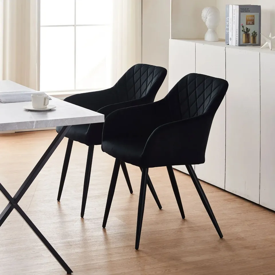 BOXED MOREE DINING CHAIRS [VELVET] [SET OF 2] (1 BOX)
