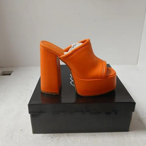WOMEN'S ORANGE PLATFORM SANDALS WITH BLOCK HEEL β OPEN TOE UK 6