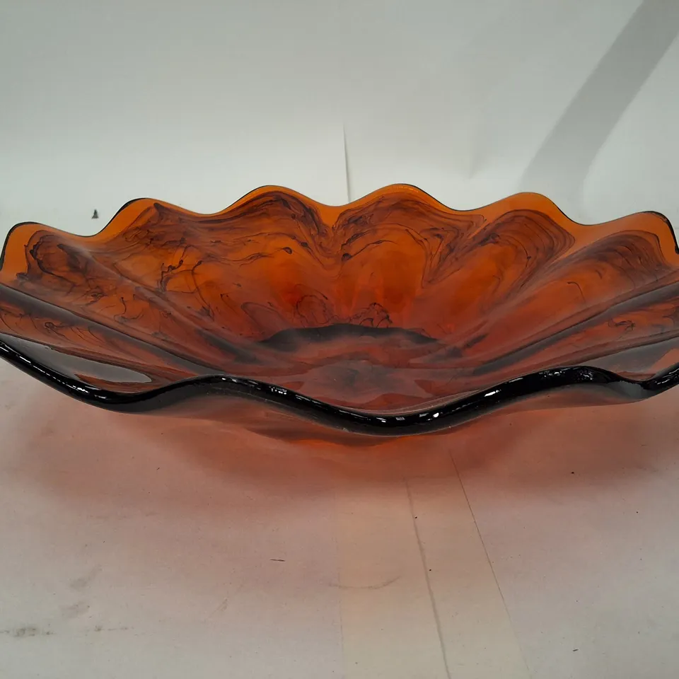 BROWN TURTLESHELL HANDMADE BOWL