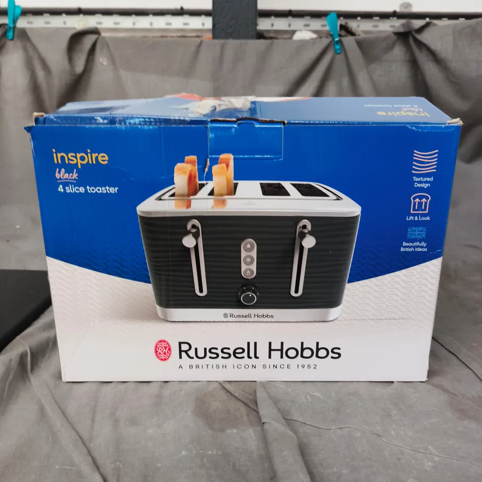 RUSSELL HOBBS INSPIRE BLACK 4-SLICE TOASTER