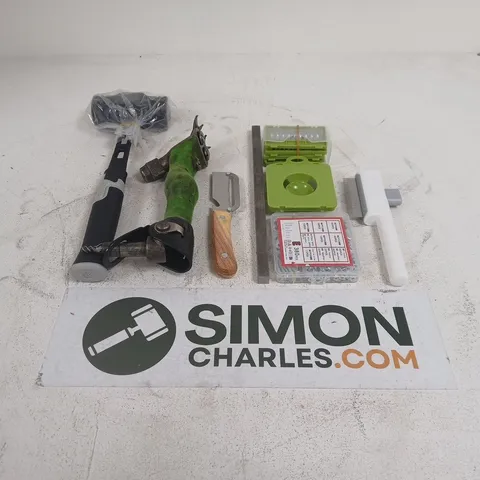APPROXIMATELY 15 ASSORTED HOUSEHOLD PRODUCTS TO INCLUDE HAMMER , ASSORTED SCREWS ETC...