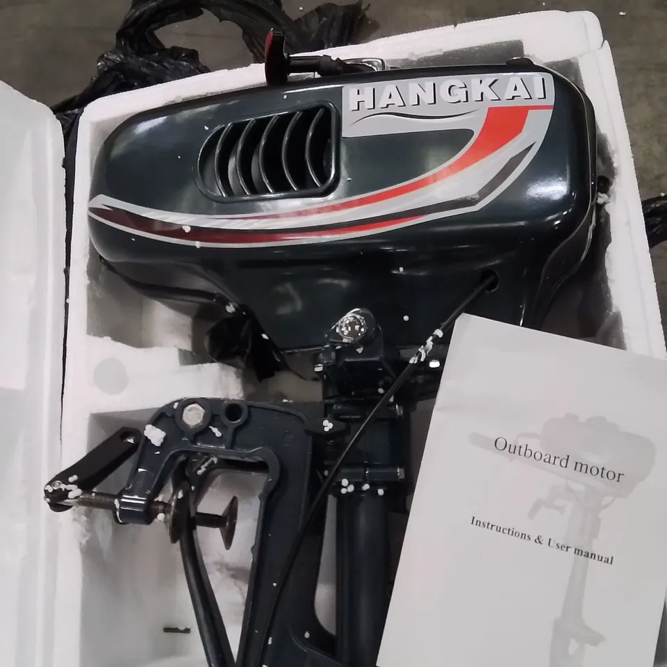BOXED 2-STROKE 3.5HP OUTBOARD BOAT ENGINE, HEAVY DUTY FISHING BOAT ENGINE, PETROL TROLLING MOTOR WITH WATER-COOLED CDI SYSTEM, FOR INFLATABLE BOATS, KAYAKS., 