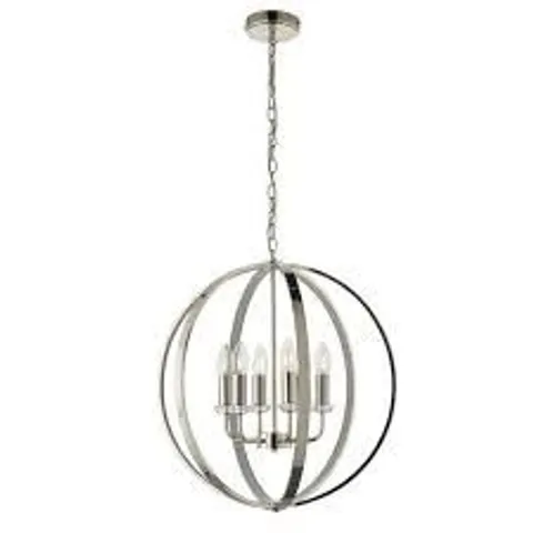 BOXED ENDON RITZ 6 LIGHT PENDANT BRIGHT NICKEL