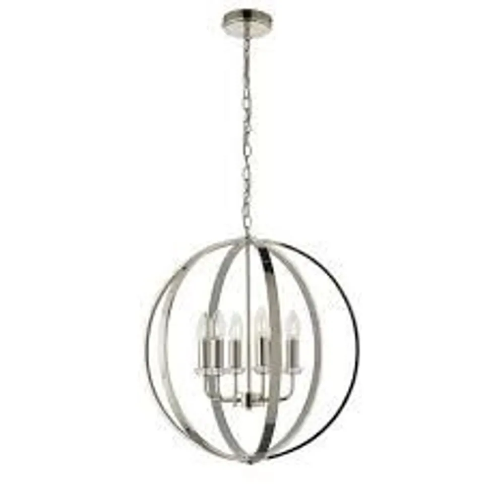 BOXED ENDON RITZ 6 LIGHT PENDANT BRIGHT NICKEL