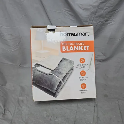 HOMESMART ELECTRIC HEATED BLANKET – LED DISPLAY, 3 HEAT LEVELS, UP TO 3-HOUR TIMER (BOXED)