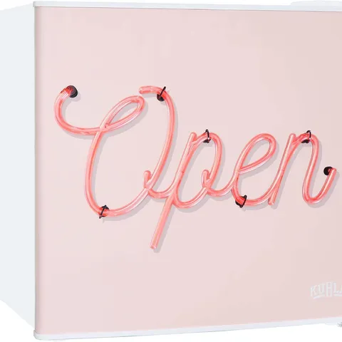 BOXED KUHLA KTTF0E6W-1025 MINI FRIDGE - PINK & WHITE