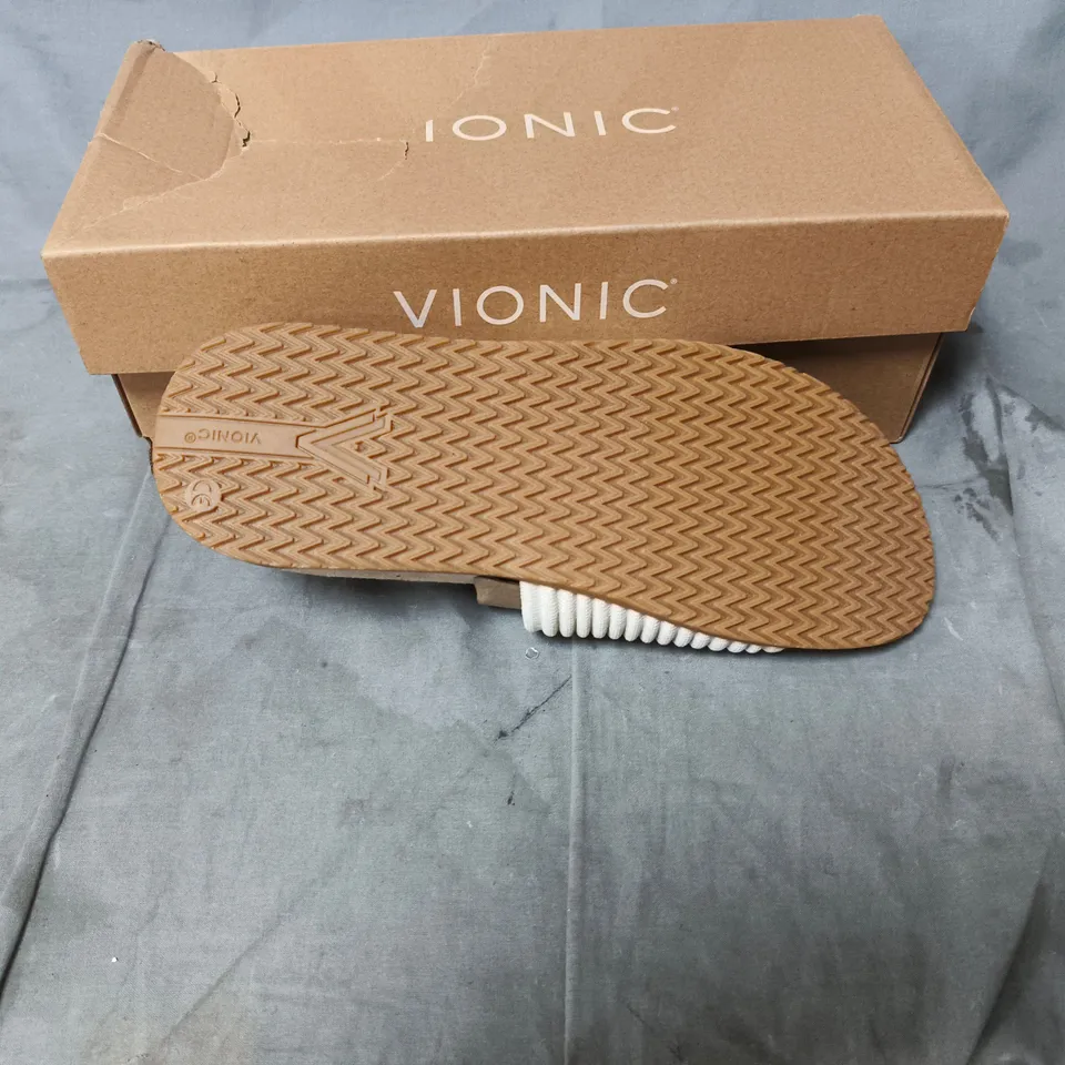 VIONIC WOMEN’S SANDALS – BEIGE RIBBED STRAP UK SIZE 7