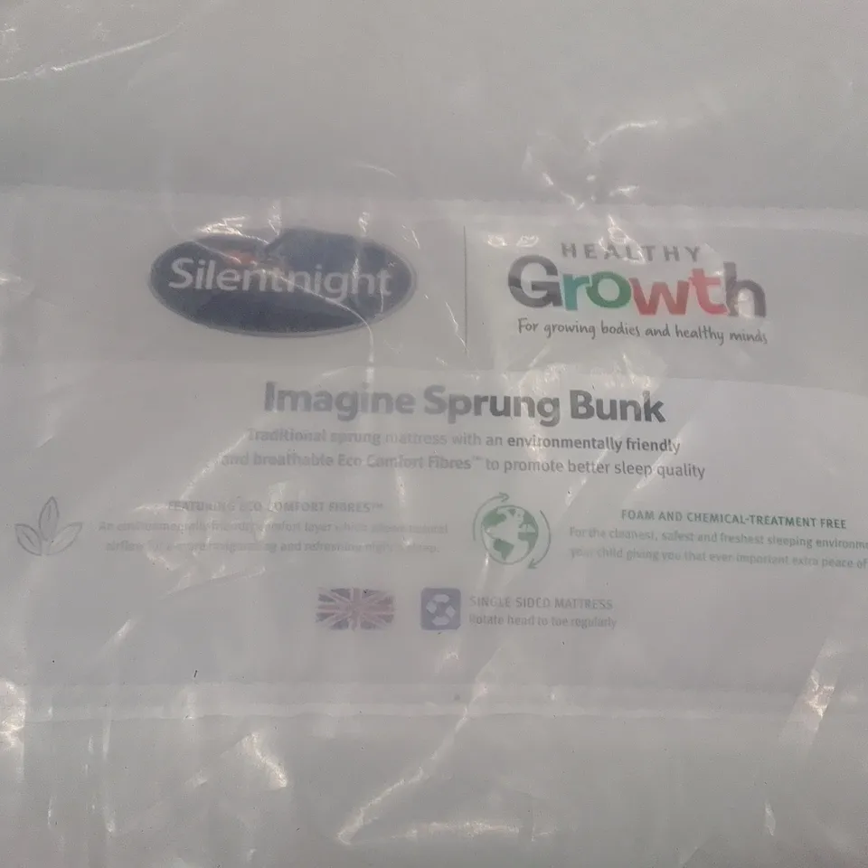 QUALITY BAGGED SILENTNIGHT HEALTHY GROW KIDS SPRUNG BUNK 2'6" MATTRESS