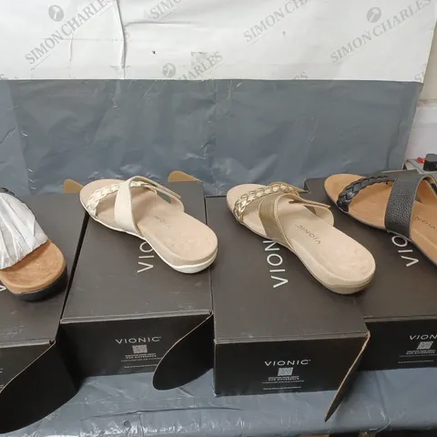 BOX OF APPROXIMATELY 4 ASSORTED PAIRS OF  SANDALS IN VARIOUS STYLES AND SIZES 