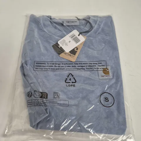 BAGGED CARHARTT S/S NELSON T-SHIRT IN GENTLE BLUE - SMALL