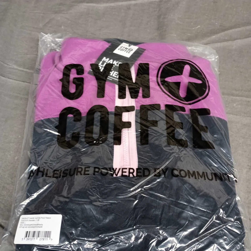 GYM+COFFEE HALF ZIP POLAR FLEECE – OBSIDIAN, SIZE L