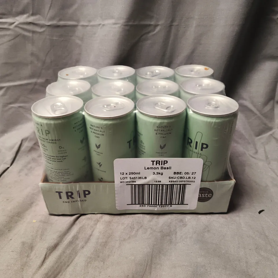 TRIP LEMON BASIL CBD INFUSED BEVERAGE – 12 X 250ML