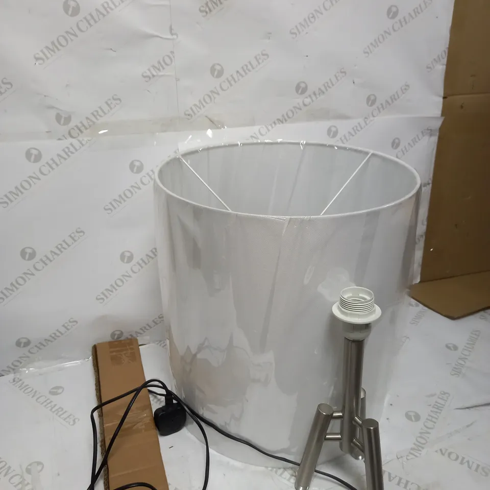 JOHN LEWIS TRIPOD FLOOR LAMP, BRUSHED STEEL