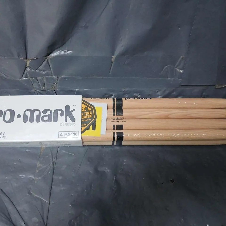 SEALED PROMARK 5B HICKORY FORWARD 4 PACK OF DRUMSTICKS