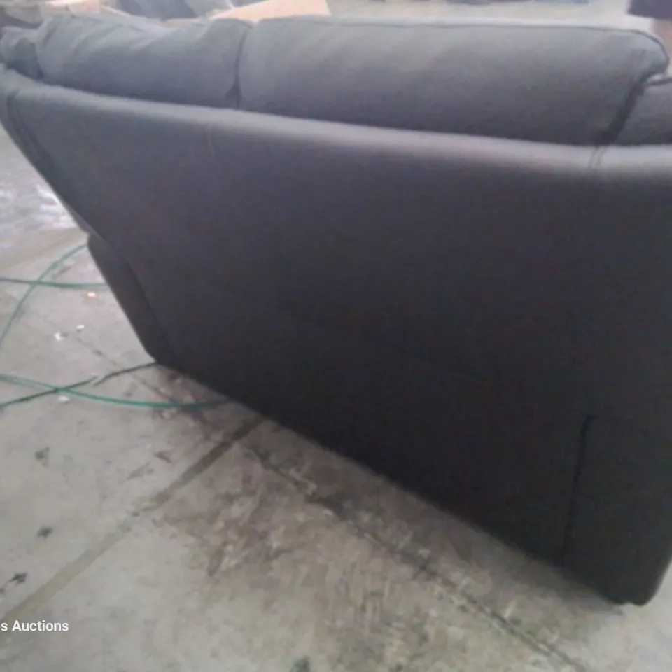 DESIGNER TWO SEATER SOFA BLACK FAUX LEATHER