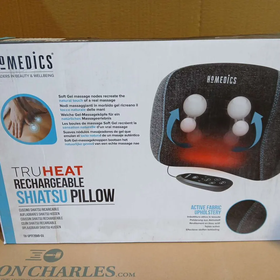 BOXED HOMEDICS TRUHEAT RECHARGEABLE SHIATSU PILLOW TH-SPTF2QVD-EU