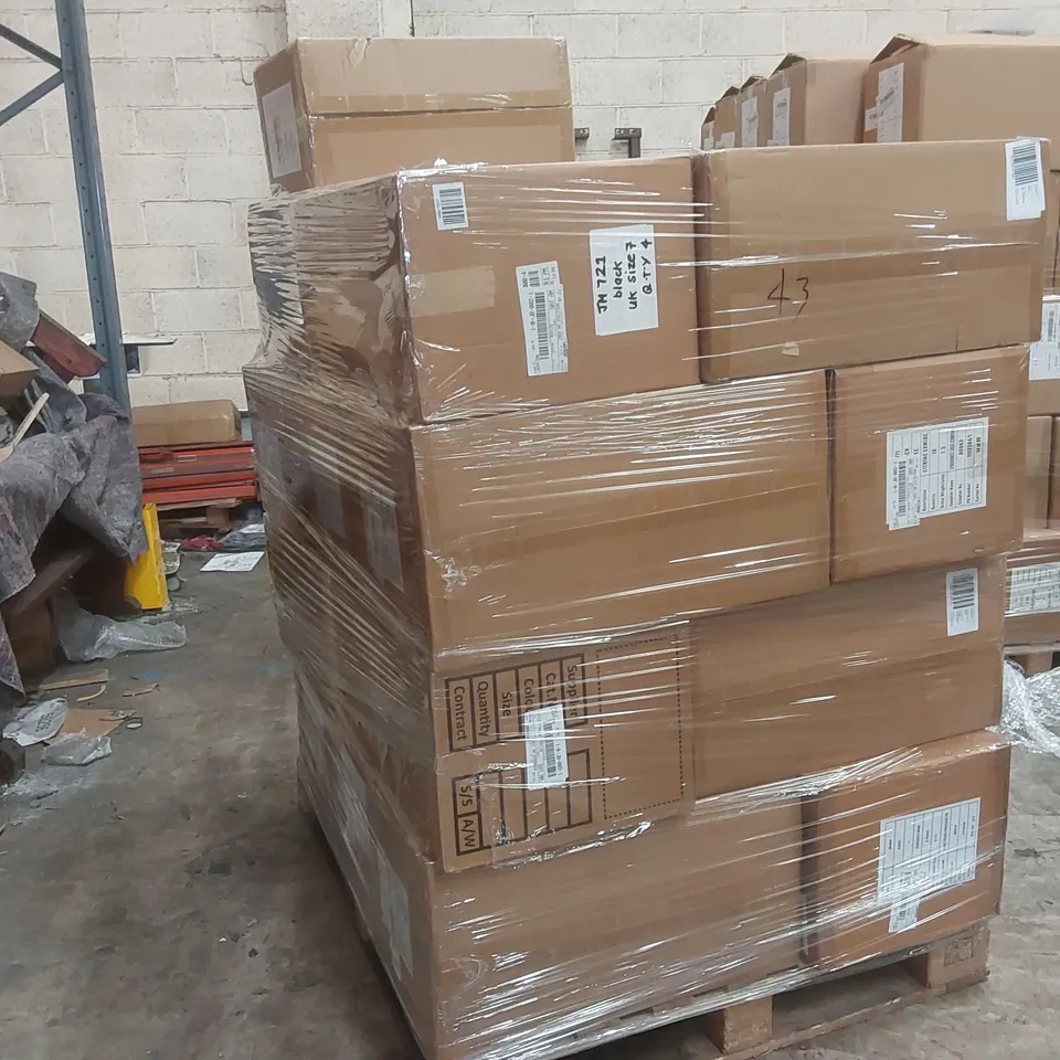 PALLET CONTAINING APPROXIMATELY 230x ASSORTED BRAND NEW DESIGNER SHOES INCLUDING: SIMPLY BE SANDALS, SIMPLY BE PUMPS ECT